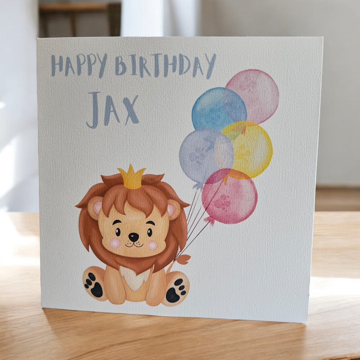 Children's Personalised Birthday Card - Lion Design