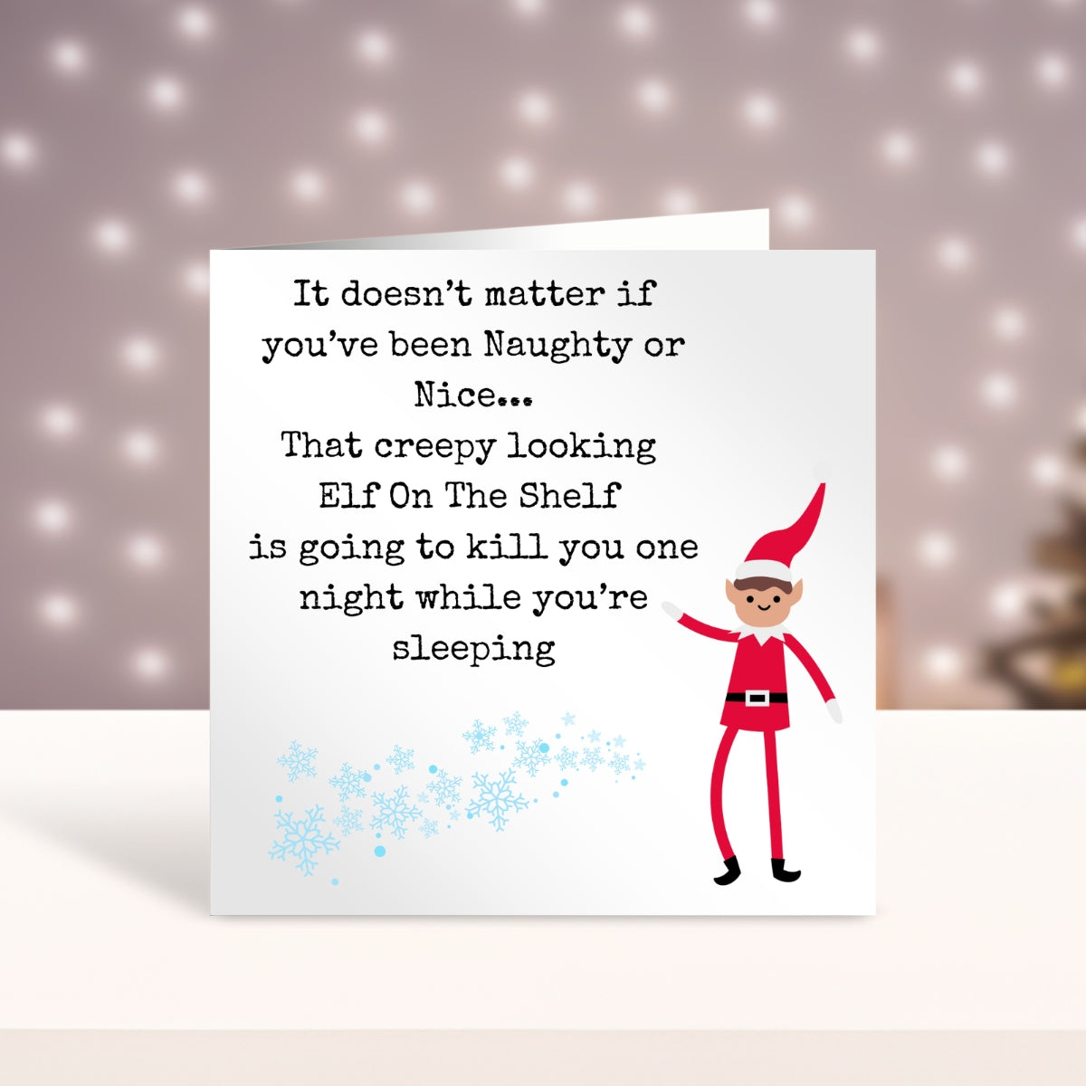 Creepy Elf on the shelf Christmas card