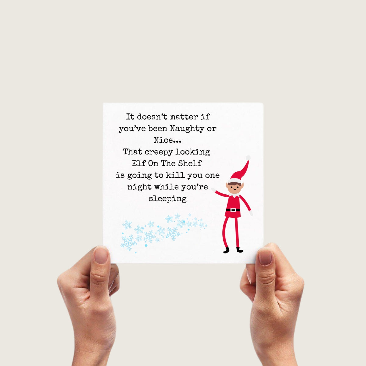 Creepy Elf on the shelf Christmas card